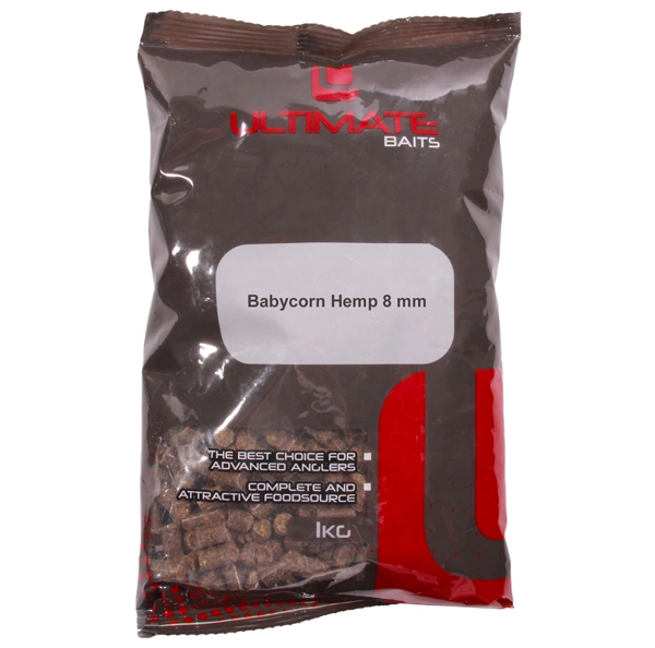 Ultimate Baits Babycorn Pellets Pakket - Ultimate Baits Babycorn 8mm, Hemp