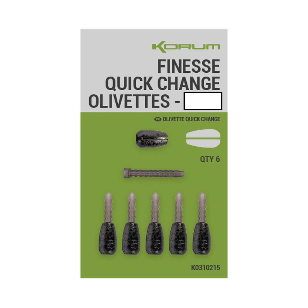 Korum Finesse Quick-Change Olivettes (6 Stuks)