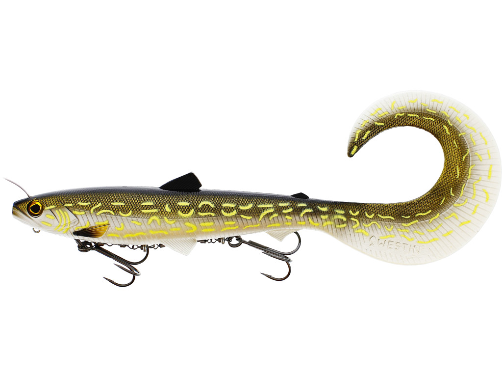 Westin Bullteez Curltail Inline 33cm (230g) Sinking Softbait - Natural Pike