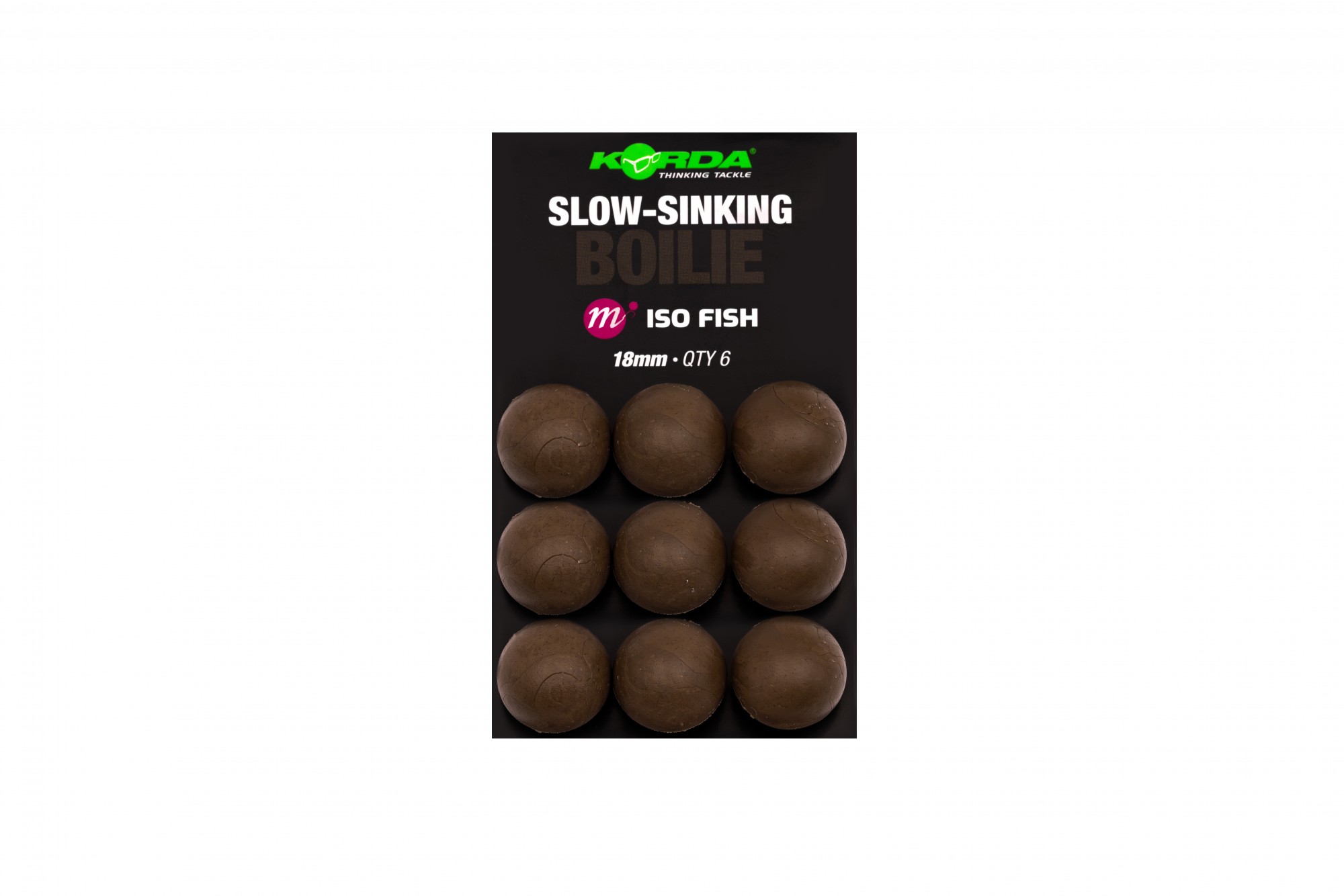 Korda Slow Sinking Imiktatie Boilie Wafter ISO Fish 18mm (6 stuks)