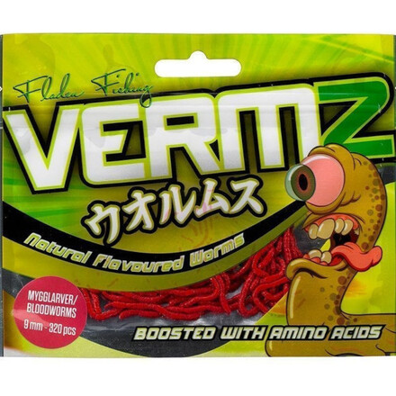 Fladen Vermz Bloodworm 0,9cm 'Natural Red' (320 stuks)