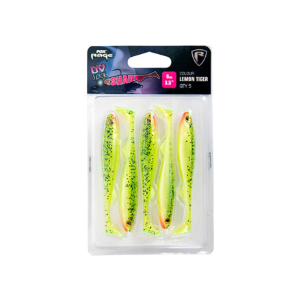 Fox Rage Slick Shad Lemon Tiger 13cm Ultra UV Packs (4stuks)