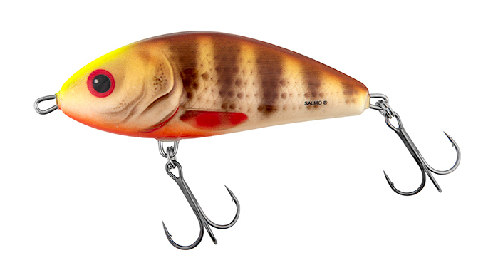 Salmo Fatso Floating Jerkbait Spotted Brown Perch 10cm (48g)
