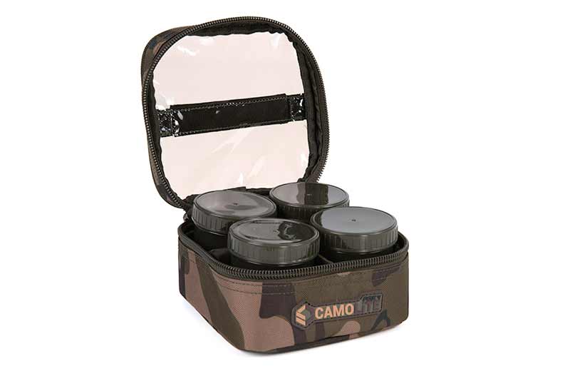 Fox Camolite 6 Pot Hookbait Case (Incl. 6 Potjes)