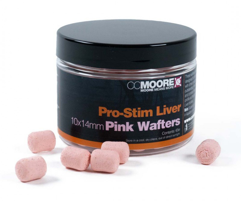 CC Moore Pro-Stim Liver Colour Dumbell Wafters Pink (10x14mm)