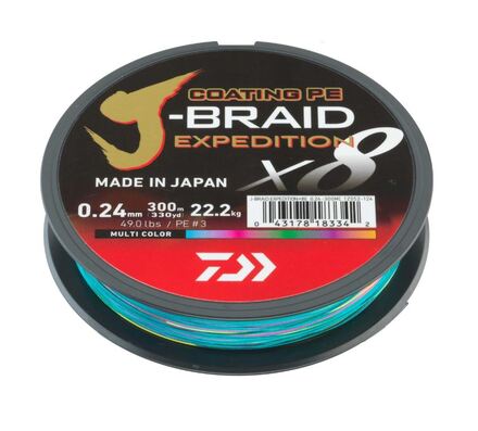 Daiwa J-Braid Expedition X8E Gevlochten Lijn Multicolor (300m)