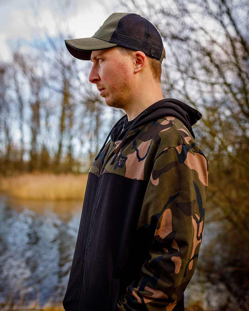 Fox LW Black/Camo Split Zip Hoody