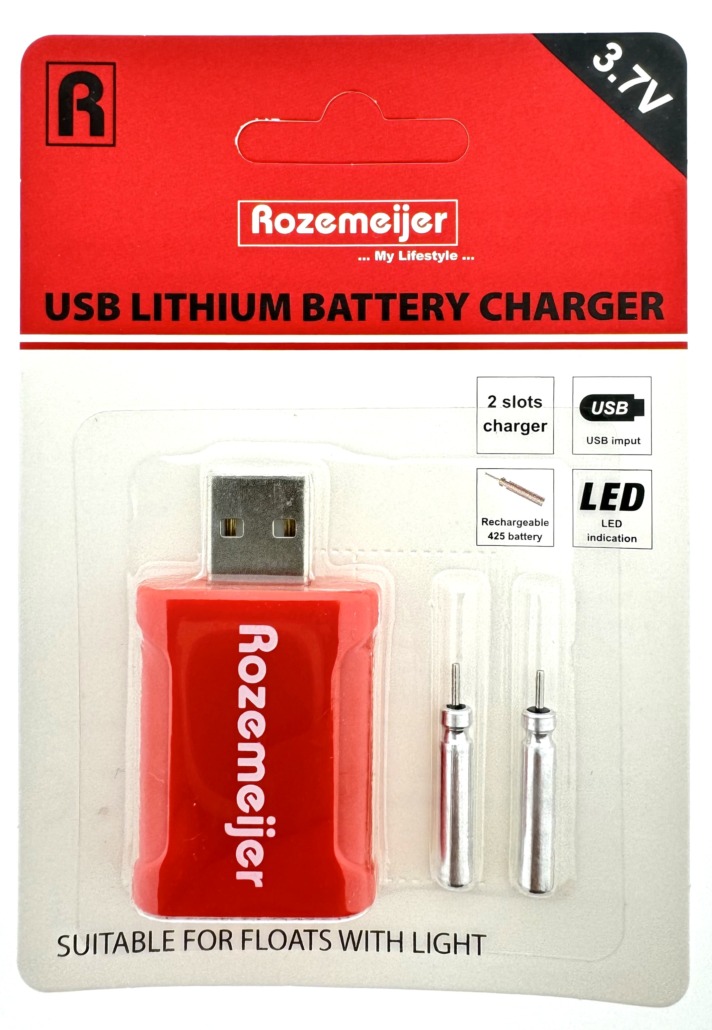 Rozemeijer USB Lithium Battery Charger Incl. 2x LIR425 Dobber Battery