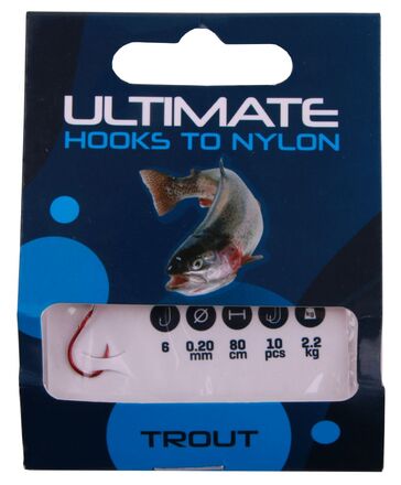 Ultimate Nylon Forel Onderlijnen 80cm Size 8 (0,18mm) (10stuks)