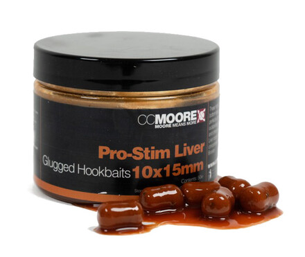 CC Moore Pro-Stim Liver Glugged Hookbaits 10x15mm (50 stuks)