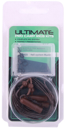 Ultimate Leadcore Heli-Rig Kit Muddy Brown (3 stuks)