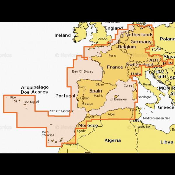 Navionics+ Kaarten SD/MSD Card - Central & West Europe