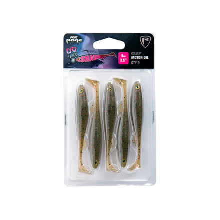 Fox Rage Slick Shad Motor Oil 9cm Ultra UV Packs (5stuks)